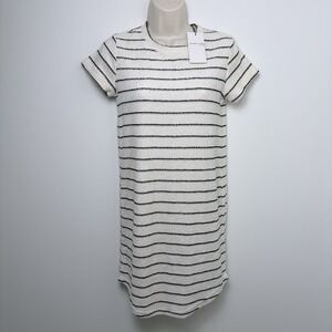 NWT Thread & Supply Women's Striped Terrycloth Coverup Sheath Shirt Dress Sz XS